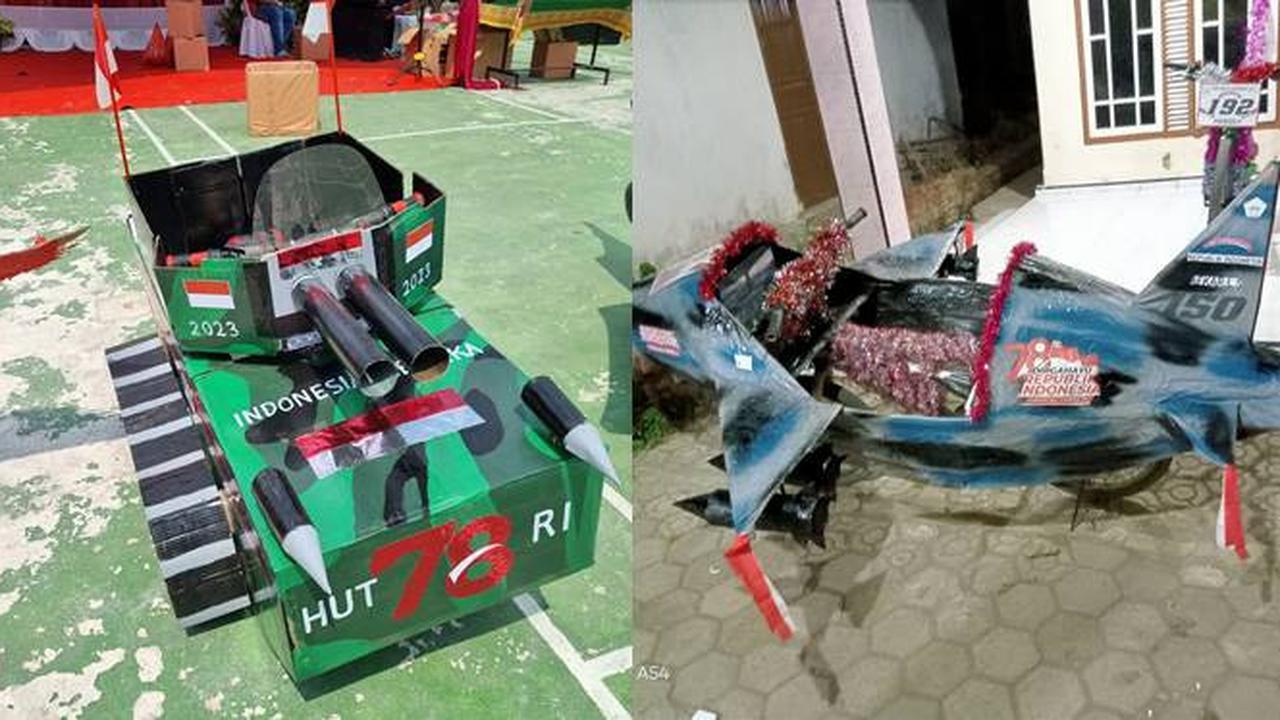 7 Potret Sepeda Hias Ramaikan Karnaval HUT RI Ini Kreatif, Ada Tank Hingga Pesawat