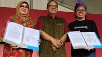 Kopdar Akbar Komunitas Bukalapk di Jakarta, Sabtu (25/11/2017). (Liputan6.com/Andina Librianty)