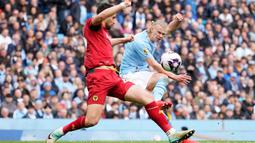Berlaga di markas sendiri, Manchester City tampil penuh percaya diri. (AP Photo/Dave Thompson)