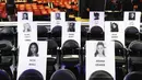 Foto penyanyi rap Nicki Minaj dan Ariana Grande tertempel di tempat duduk untuk ajang MTV Video Music Awards (MTV VMA) 2018 di Radio City Music Hall, New York, 17 Agustus 2018. MTV VMA 2018 akan berlangsung 20 Agustus mendatang. (AFP/Angela Weiss)
