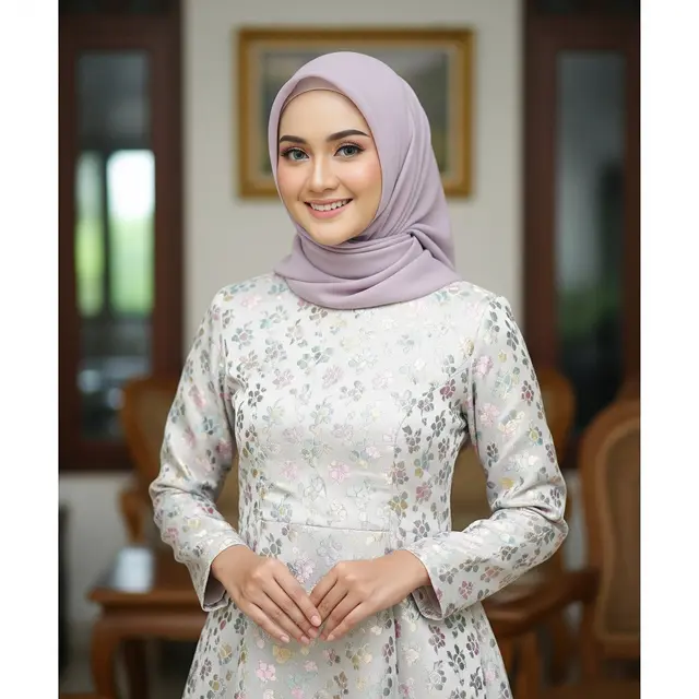 Model Baju Brokat Muslim. Foto: Gemini