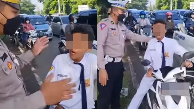 Siswa SMP tak memakai helm (Instagram/@ahmadsahroni88)
