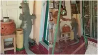 Mengerikan, Biawak Berdiri dan Mencoba Membuka Pintu Rumah