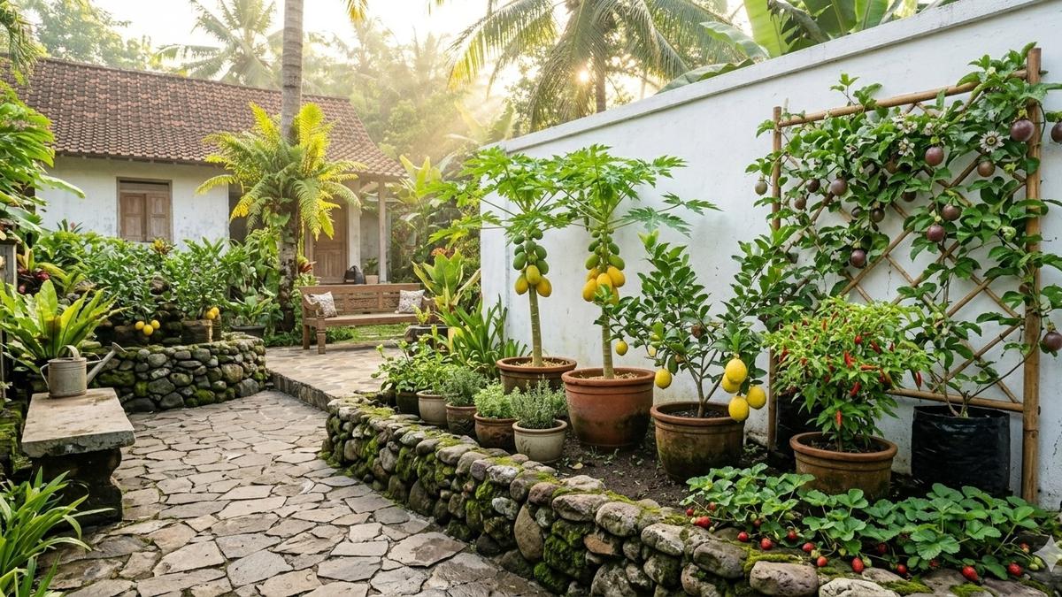 8 Ide Taman Buah Minimalis di Rumah Kecil yang Produktif dan Estetik