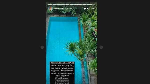 Noah dan Orangtua Bunga Citra Lestari Jalani Tes PCR. (Foto: Instagram @bclsinclair)