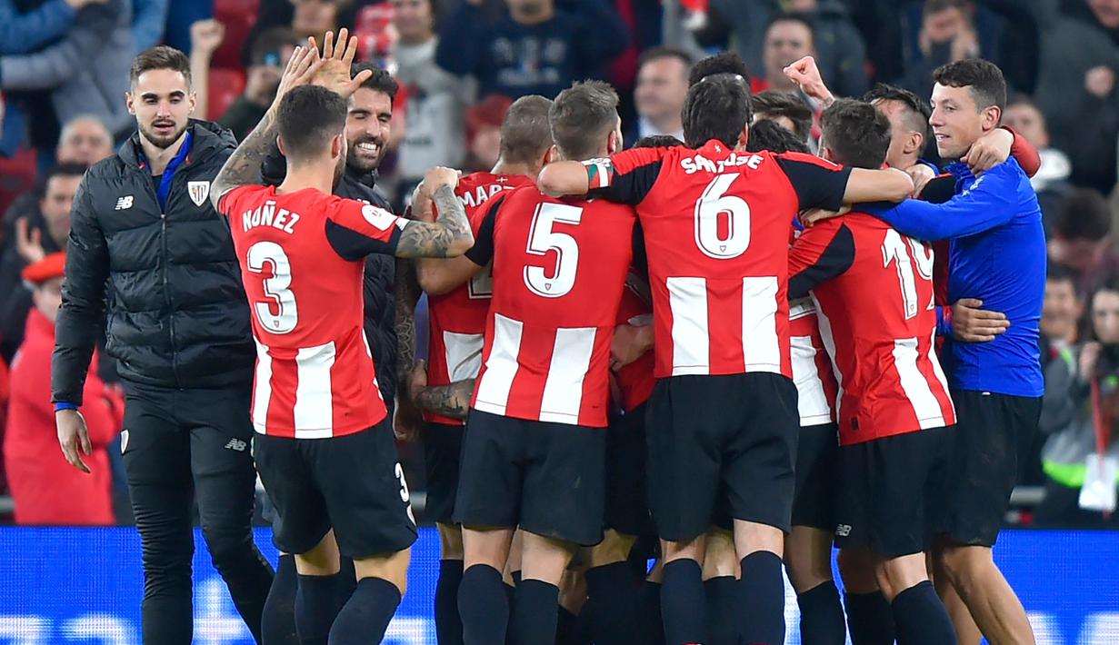 5. Athletic Bilbao - Los Leones terkenal dengan kebijakannya yang hanya menggunakan pemain keturunan Basque. Sejak berdiri pada 1898, klub yang bermarkas di San Memes itu belum pernah terdegradasi dari La Liga. (AFP/Ander Gillenea)