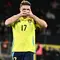 Pemain depan Swedia bernomor punggung 17, Viktor Gyokeres, merayakan golnya selama pertandingan Grup C1&nbsp;UEFA Nations League&nbsp;antara Swedia dan Azerbaijan di Strawberry Arena di Solna, sebelah utara Stockholm, Swedia, pada tanggal 19 November 2024. (Claudio BRESCIANI/TT NEWS AGENCY/AFP)
