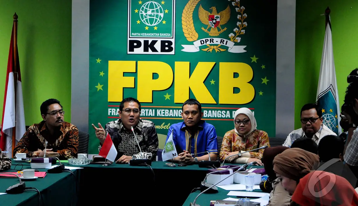 Fraksi PKB DPR RI mengadakan konferensi pers pernyataan sikap Fraksi PKB atas kisruh DPR, Jakarta, Kamis (13/11/2014) (Liputan6.com/Andrian M Tunay)