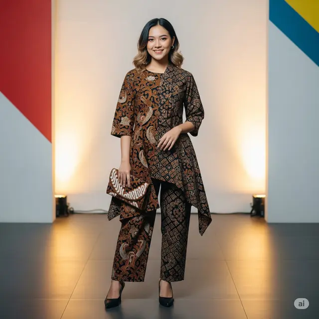 Model Batik Wanita Asymmetric. Foto: Gemini