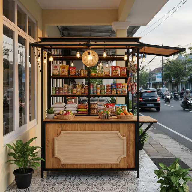 Inspirasi Warung Sembako Terbuka di Teras Rumah yang Hemat Tempat