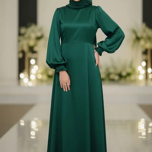 9 Model Gamis Polos Tapi Elegan untuk Kondangan, Tampil Anggun