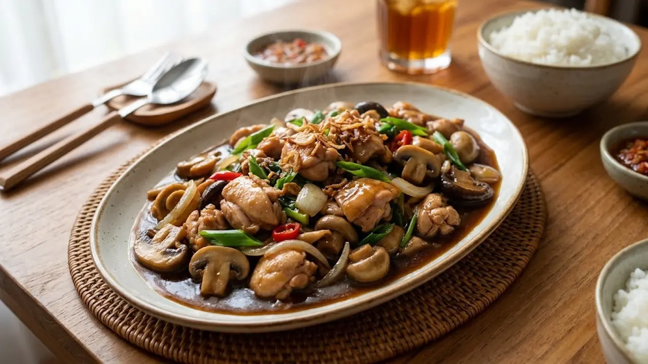 Resep Ayam Jamur Saus Tiram yang Gurih dan Empuk