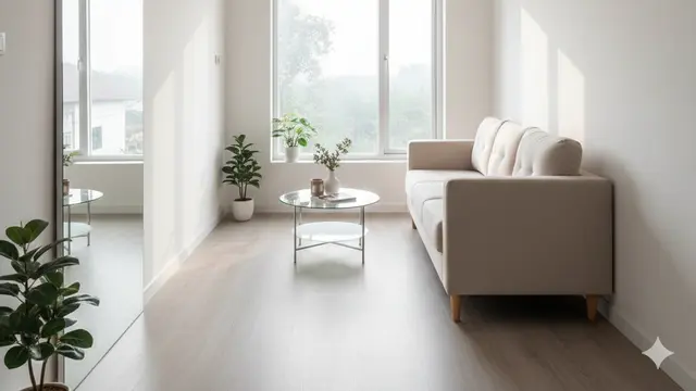 Trik Desain Interior Rumah Sempit Agar Terlihat Luas Tanpa Renovasi Besar. AI