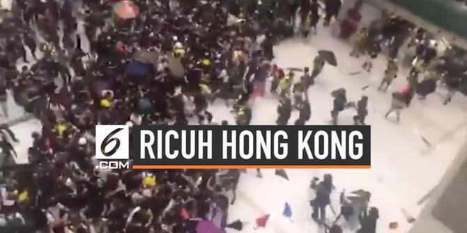 VIDEO: Detik-Detik Polisi dan Demonstran Ricuh di Hong Kong