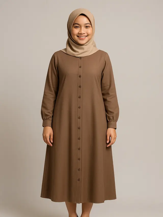 7 Gamis Ideal untuk Tinggi Badan 150–155 cm, Bikin Tampilan Lebih Proporsional dan Anggun