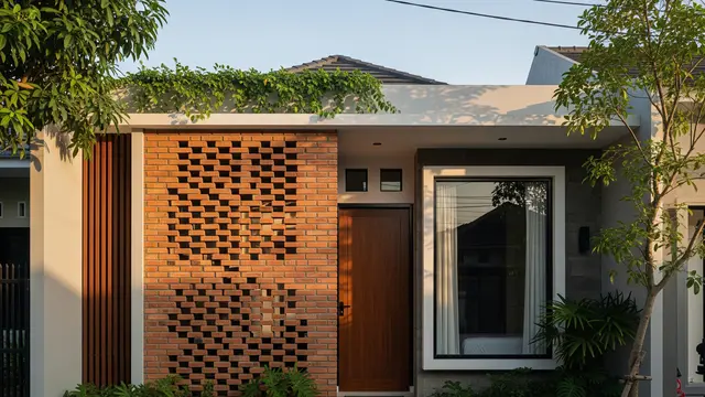 Ventilasi Bata Merah untuk Rumah Mungil Industrial