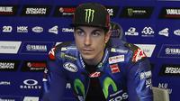 Pebalap Movistar Yamaha, Maverick Vinales, gagal tampil impresif pada MotoGP Jerez, Minggu (7/5/2017), sehingga harus puas finis di posisi keenam. (EPA/Roman Rios)