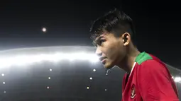 2. Witan Sulaeman - Gelandang serang binaan PPLP Ragunan ini memiliki kelincahan dalam mengontrol bola. Bakatnya tersebut membuat pemain berdarah Palu ini sedang difasilitasi untuk bermain di klub Eropa. (Bola.com/Vitalis Yogi Trisna)