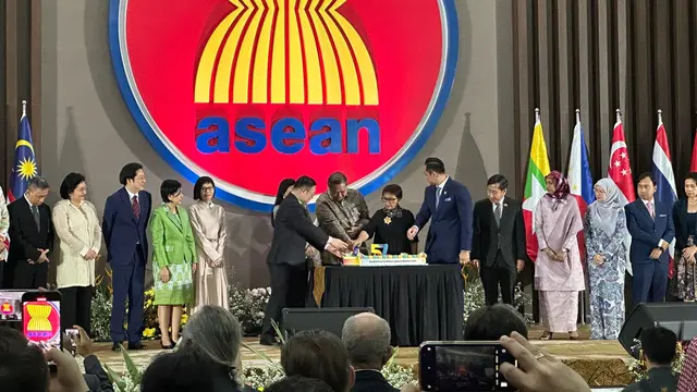 Acara peringatan 57th ASEAN Day di Kantor Sekretariat ASEAN, Kamis (8/8/2024). (Dok. Liputan6/ Benedikta Miranti)