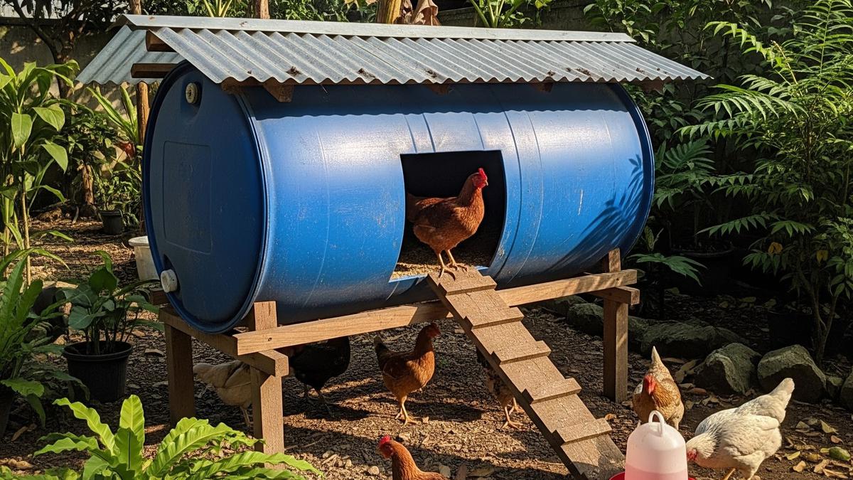 Cara Membuat Kandang Ayam dari Tong Air Bekas, Solusi Murah dan Praktis