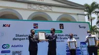 Stasiun Bogor pecahkan rekor MURI karena memiliki koneksi WiFi tercepat di dunia. (Liputan6.com/Achmad Sudarno)