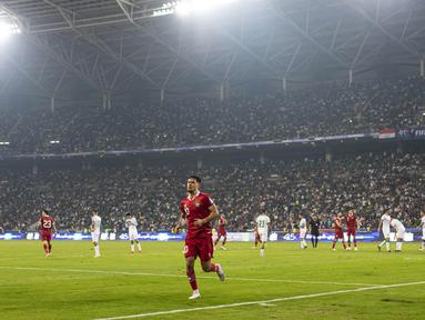 Suasana pertandingan&nbsp;Timnas Irak melawan Timnas Indonesia dalam laga pertama Grup F Kualifikasi Piala Dunia 2026 di Basra International Stadium, Irak, Kamis (16/11/2023) malam WIB. (AFP/Hissein Faleh)