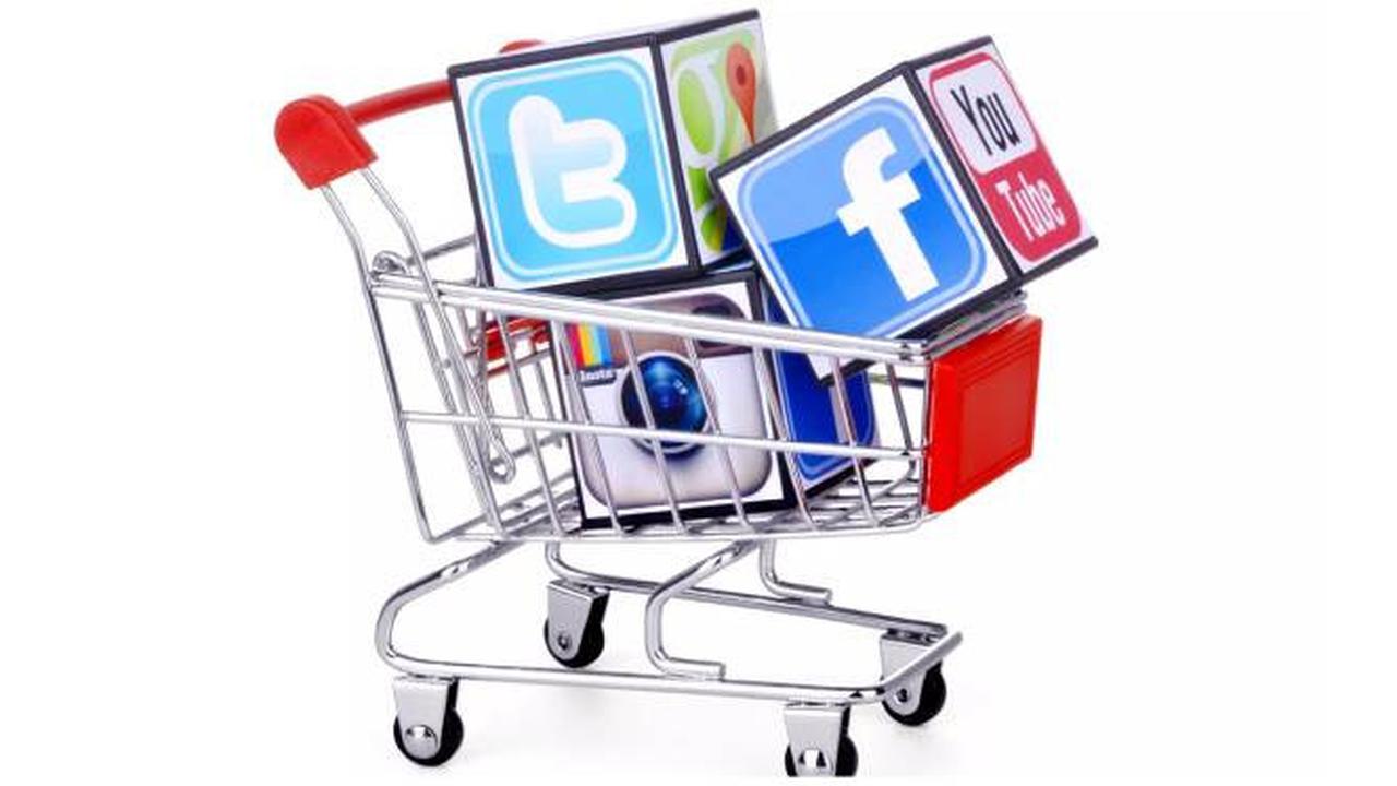 Ilustrasi online shop di media sosial