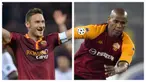Francesco Totti adalah legenda AS Roma. Ia menghabiskan seluruh kariernya di I Lupi karena rasa cintanya yang teramat besar kepada klub. Ia juga memegang rekor sebagai pemain tertua yang pernah memperkuat AS Roma. Siapa saja pemain yang lain? (Kolase Foto AFP)