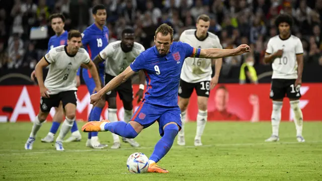 Foto: Inggris Imbangi Jerman Lewat Gol Penalti Harry Kane di EUFA Nations League