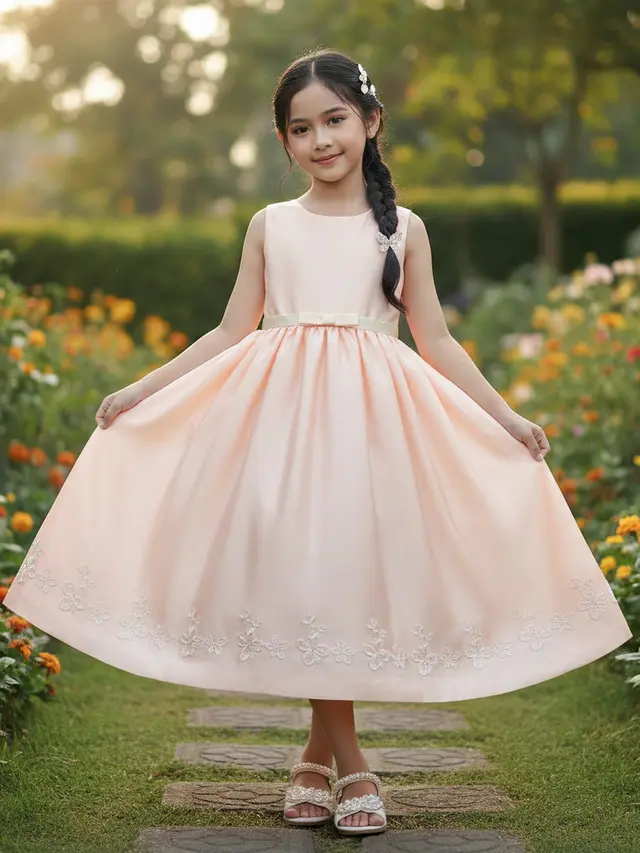 Model Dress Anak Bahan Satin (Foto: Gemini AI)