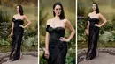 Foto kombinasi Kaya Scodelario saat menghadiri pemutaran perdana dunia serial TV 'The Lord of the Rings: The Rings of Power' di London, Selasa, 30 Agustus 2022. (Photo by Scott Garfitt/Invision/AP)