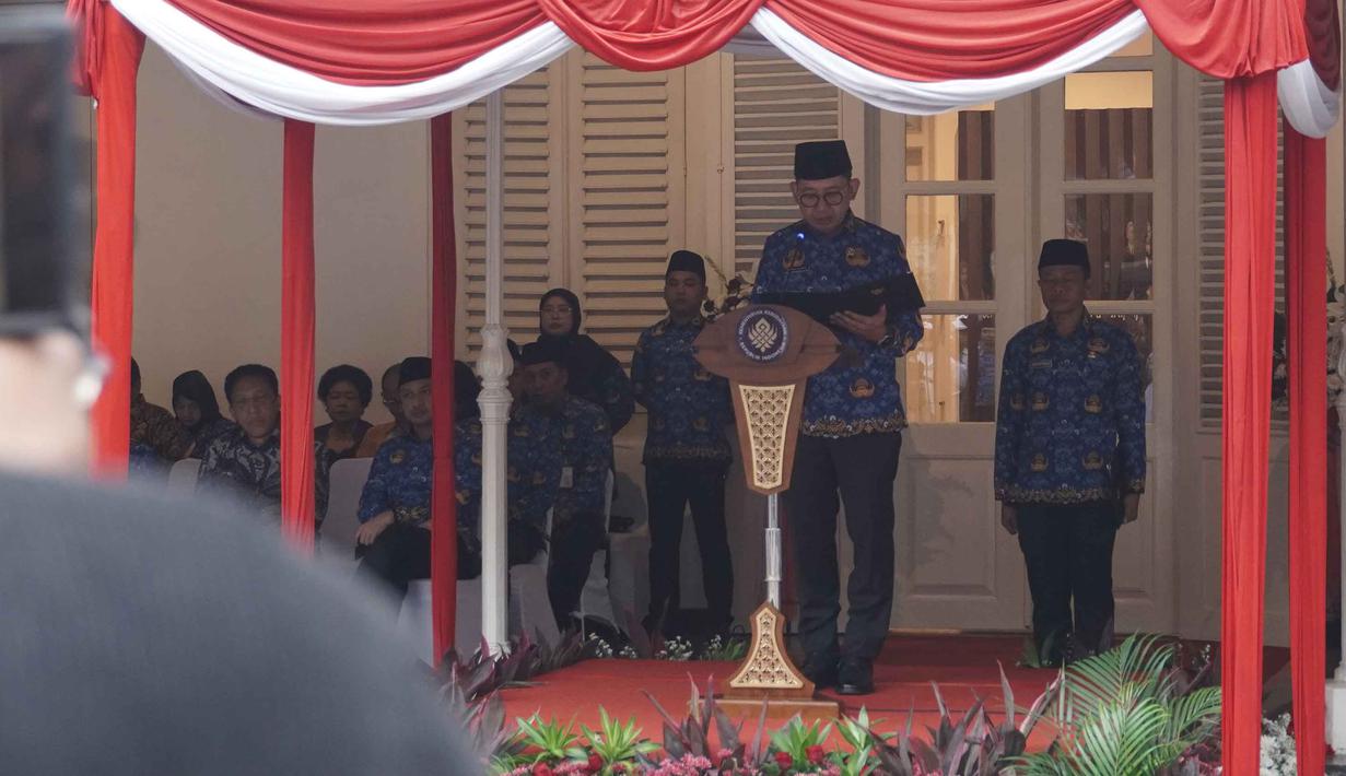 Peringatan Hari Sumpah Pemuda ke-97 mengusung tema "Pemuda Pemudi Bergerak, Indonesia Bersatu." (merdeka.com/magang/Randi Saputra)