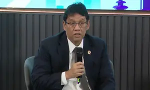 Menteri Keuangan (Menkeu) Purbaya Yudhi Sadewa saat acara Semangat Awal Tahun 2026, di Menara Global, Jakarta, Rabu (14/1/2026). (Foto: Liputan6.com/Arief RH)