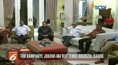 Tim kampanye Jokowi-Ma’ruf kunjungi kediaman Aburizal Bakrie untuk minta saran pemenangan.