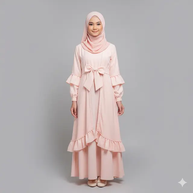 Model Gamis Warna Pastel Modern untuk Remaja. Gemini