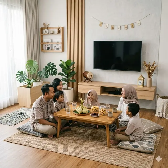 Model Ruang TV Kecil Lesehan