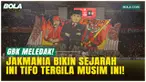 Dua tifo raksasa membahana di Stadion Utama Gelora Bung Karno saat Persija Jakarta merayakan ulang tahun ke-97 pada laga kontra PSIM Yogyakarta. Jakmania menampilkan tifo macan bertrofi di tribune utara dan tifo Si Pitung, M.H. Thamrin, serta harimau...