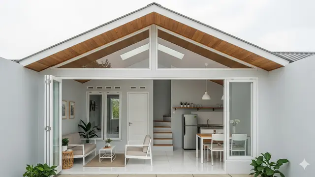 Gambar Rumah Sederhana 6x8 Meter dengan Atap Limas/Ilustrasi AI