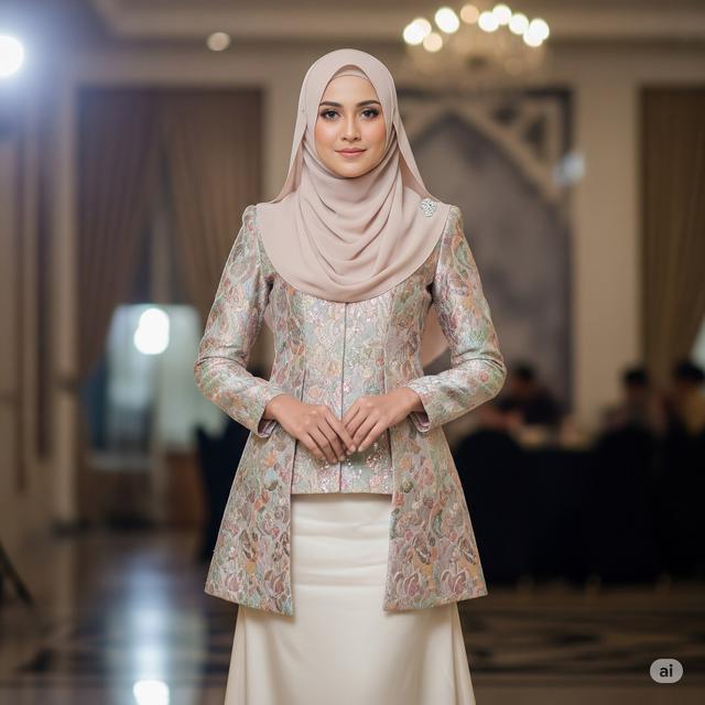 7 Inspirasi Kebaya Muslim Modern Rok Satin Panjang, Tampil Anggun dan ...