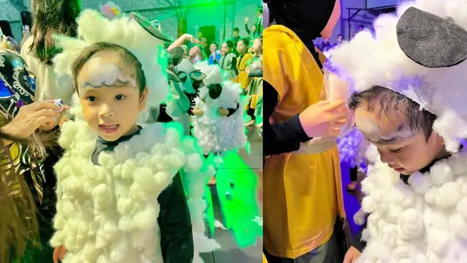 Potret Gala dengan kostum domba biri-biri (Sumber: Instagram/@galaasky)