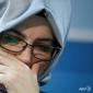 Hatice Cengiz, tunangan Jamal Khashoggi.(Source: AFP/ Aris Oikonomou)