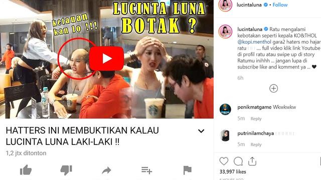 Lucinta Luna dijambak (Instagram/ https://www.instagram.com/p/B2sOJ70DU8g/)