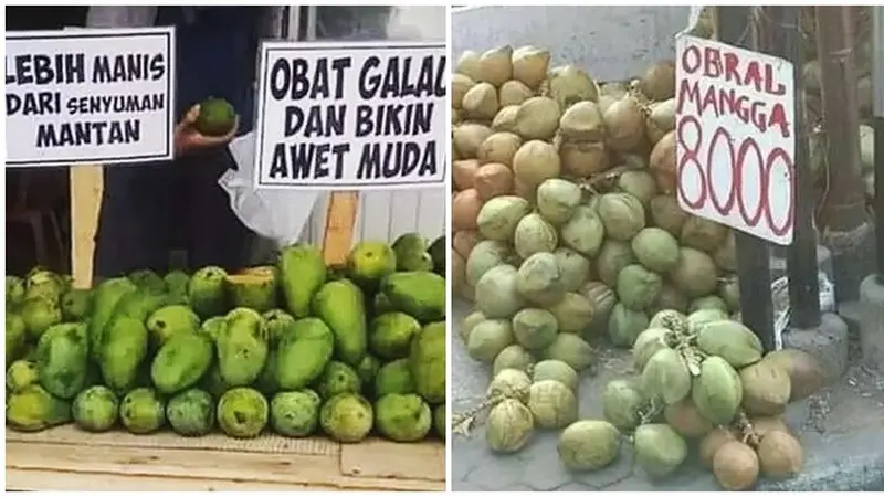 6 Tulisan Nyeleneh di Lapak Penjual Mangga Ini Bikin Geleng Kepala