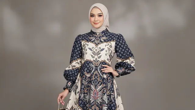 Gamis Batik Flare Dress Modern