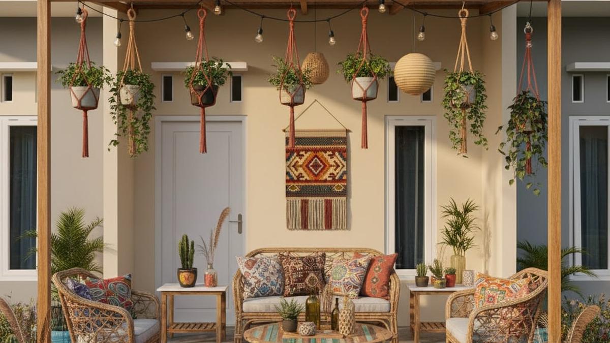 7 Inspirasi Dekorasi Teras Mungil Bergaya Bohemian yang Cantik, Bikin Betah di Rumah