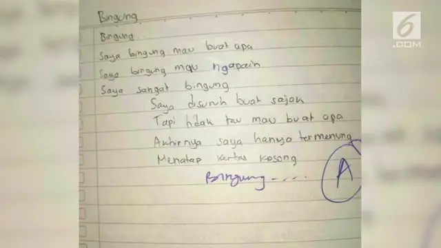 VIDEO: Puisi Bertajuk 'Bingung' yang Bikin Warganet Keheranan