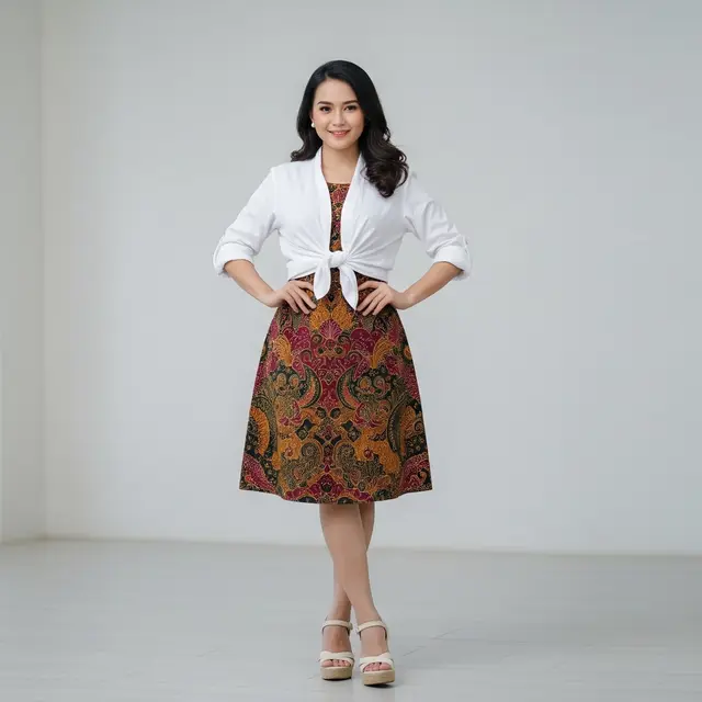 Model Baju Pesta Rok Batik A-Line/Ilustrasi Gemini AI