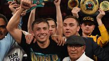 Gennady Golovkin saat mengalahkan Willie Monroe dengan KO di sebuah duel (MARK RALSTON / AFP)