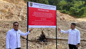 Lokasi tambang batu ilegal di Bandar Lampung diselidiki oleh Ditreskrimsus Polda Lampung diduga sebagai penyebab banjir. Foto : (Istimewa).