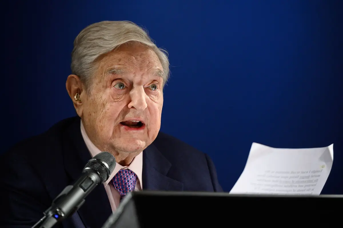 Miliarder sekaligus filantropis berpengaruh dunia, George Soros dalam agenda World Economic Forum 2019 (AFP/Fabrice Coffrini)
